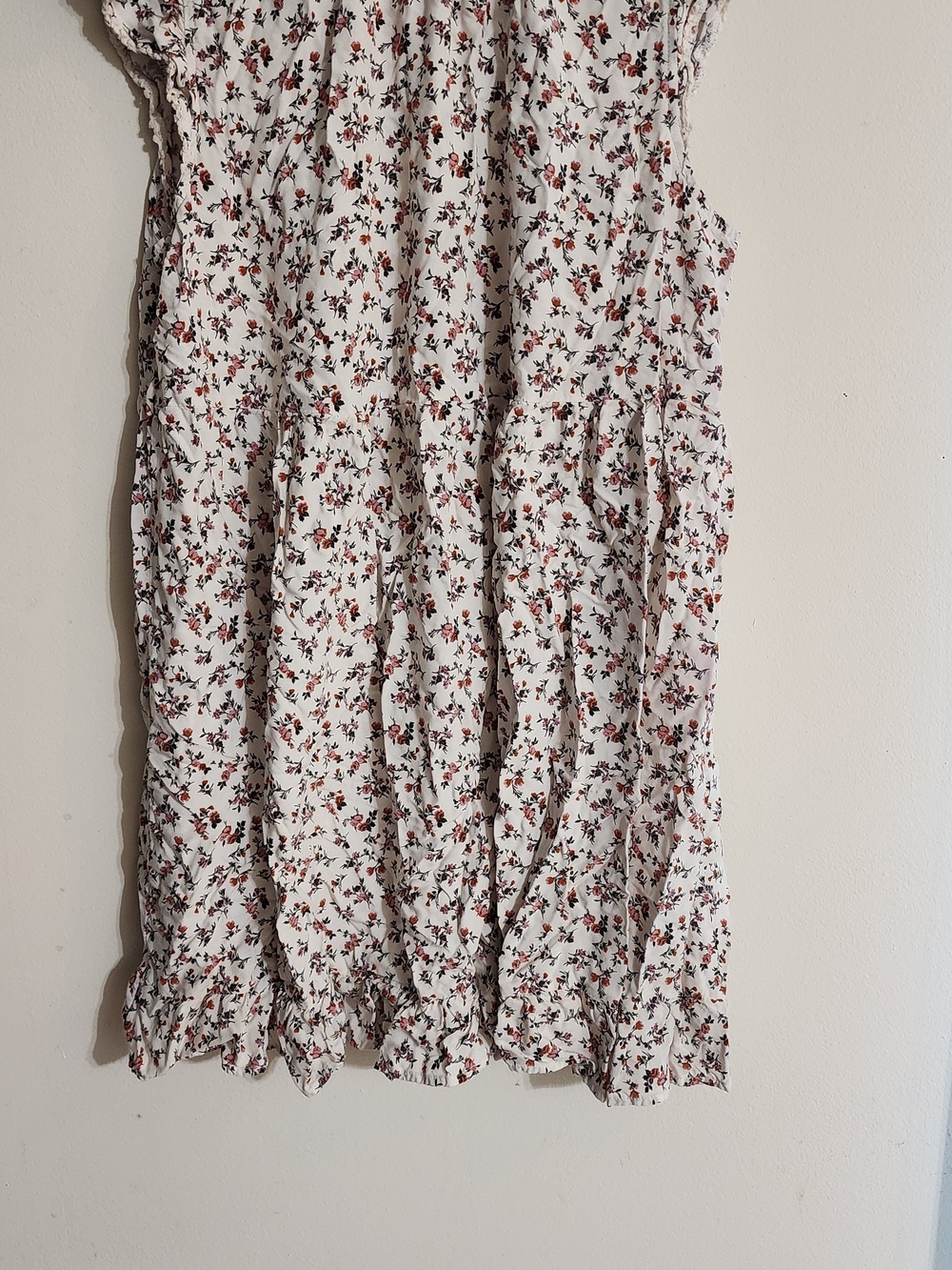 Wild Fable White Red Floral Tiered Ruffle Cap Sleeve Mini Dress XL